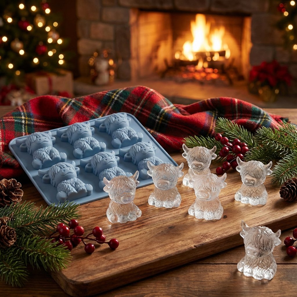 🥃Elevate Your Drink: The Intricate 3D Highland Cow Ice Mold