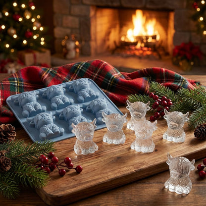🥃Elevate Your Drink: The Intricate 3D Highland Cow Ice Mold
