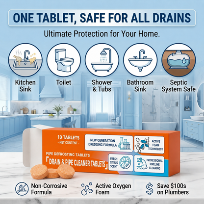 💥Vruuxarny™ 4-in-1 Active Foam Drain & Pipe Cleaner Tablets