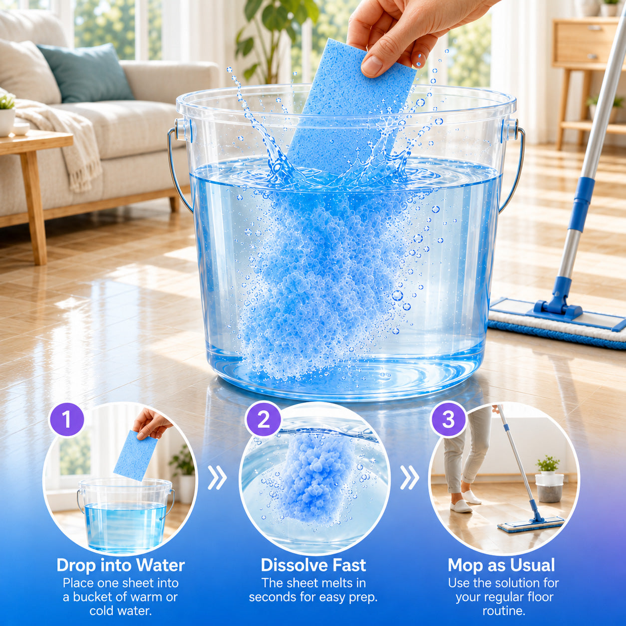 🔥 [BUY 1 GET 1 FREE] Quick-Dissolving Concentrated Floor Cleaning Sheets