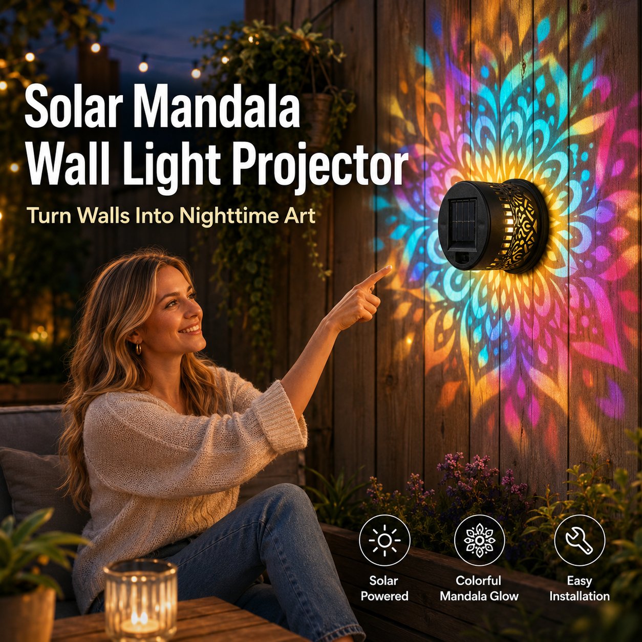 ⏰limited-time 50% OFF🌞Solar Mandala Wall Light [Buy 1 Get 1 FREE]