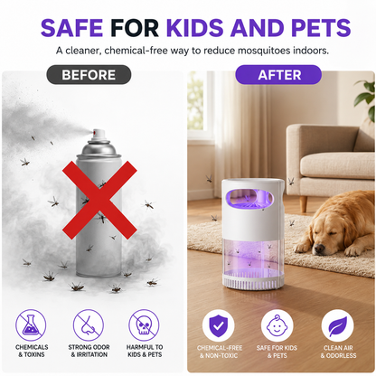 🦟 50% OFF!🔇 Smart 360° UV Mosquito Trap | Chemical-Free & Ultra-Quiet 🌙