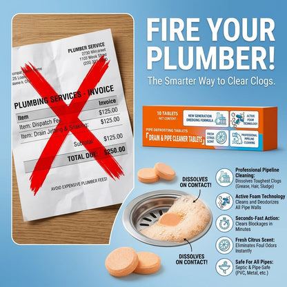💥Vruuxarny™ 4-in-1 Active Foam Drain & Pipe Cleaner Tablets