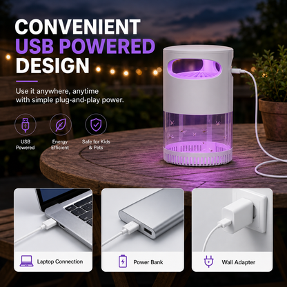 🦟 50% OFF!🔇 Smart 360° UV Mosquito Trap | Chemical-Free & Ultra-Quiet 🌙
