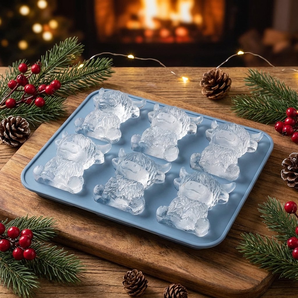 🥃Elevate Your Drink: The Intricate 3D Highland Cow Ice Mold