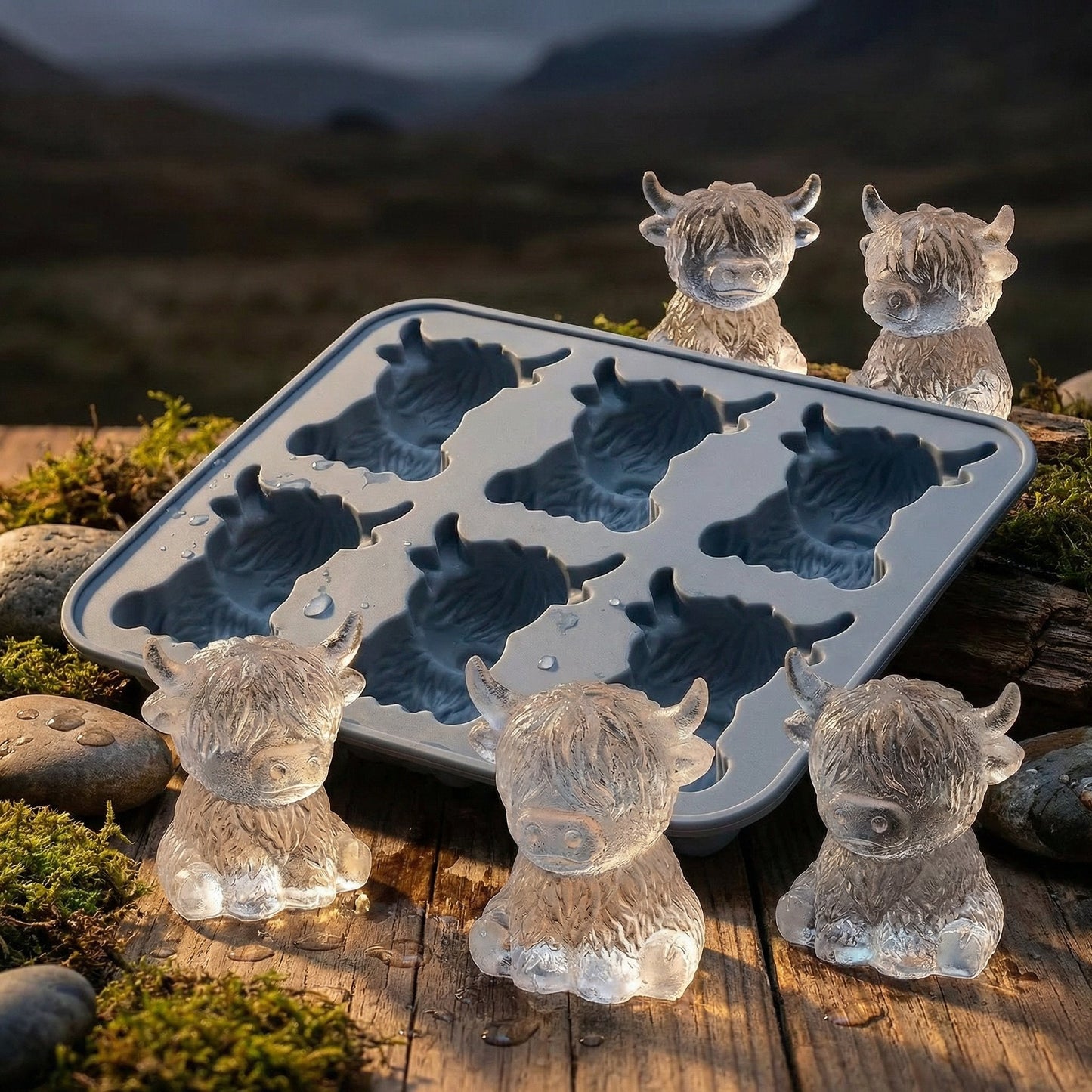 🥃Elevate Your Drink: The Intricate 3D Highland Cow Ice Mold