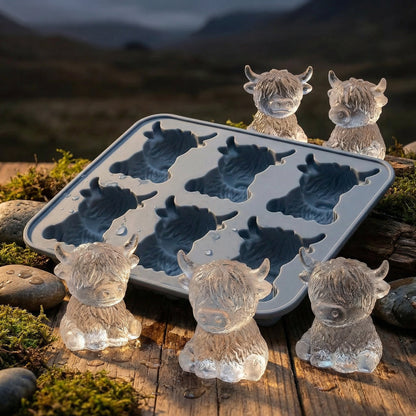 🥃Elevate Your Drink: The Intricate 3D Highland Cow Ice Mold