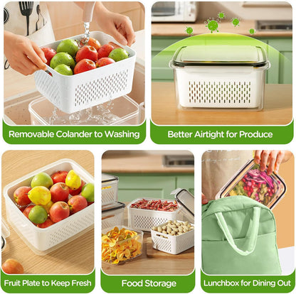 👉 🔥 [50% OFF] Stop Wasting Expensive Fruits! 3-in-1 Wash, Drain & Store Container