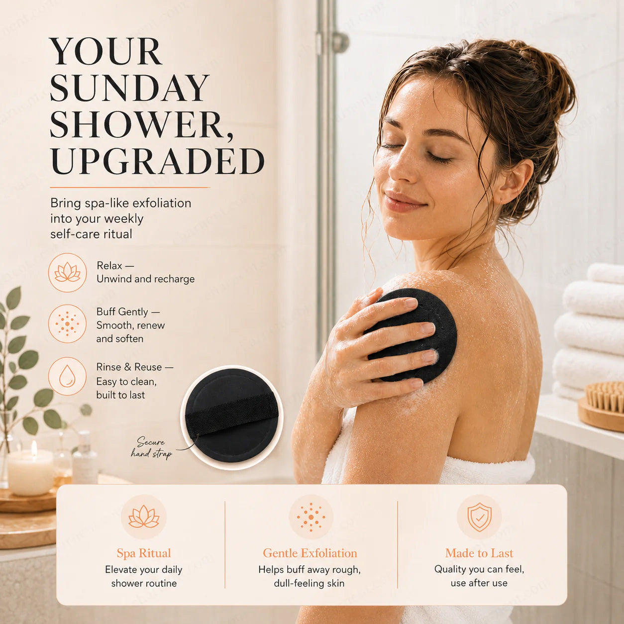 🛀Last Day Buy 2 Get 2 Free❄💦 Scrub Bath Pads – Gently exfoliate, unclog pores, reveal brighter skin. Durable rubber, easy to rinse. A little scrub goes a long way! ✨