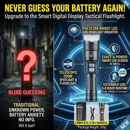 🔥 60% OFF  🔦 Military-Grade Tactical Flashlight | 🔋 Smart LED Display & 🎯 x2000 Zoom