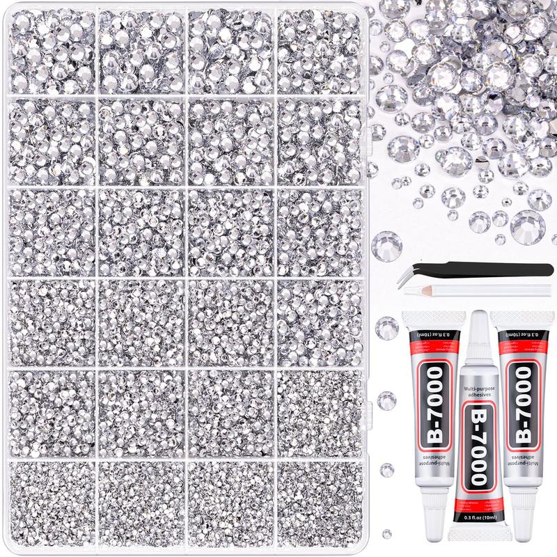 💎 ✨[Vruuxarny] 40-Color Rhinestone Kit with B-7000 Glue and Tweezers