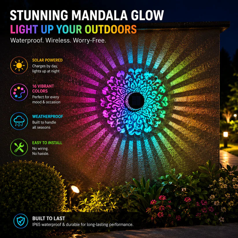 ⏰limited-time 50% OFF🌞Solar Mandala Wall Light [Buy 1 Get 1 FREE]