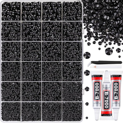💎 ✨[Vruuxarny] 40-Color Rhinestone Kit with B-7000 Glue and Tweezers