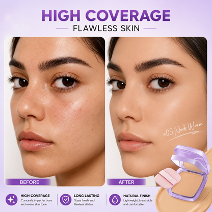 🔥3D Sculpting Crystal Concealer Cushion - Full Coverage Contour & Highlight Compact