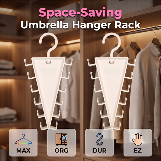 Ultimate Closet Space Saver: Multi-Hook Umbrella Hanger Rack