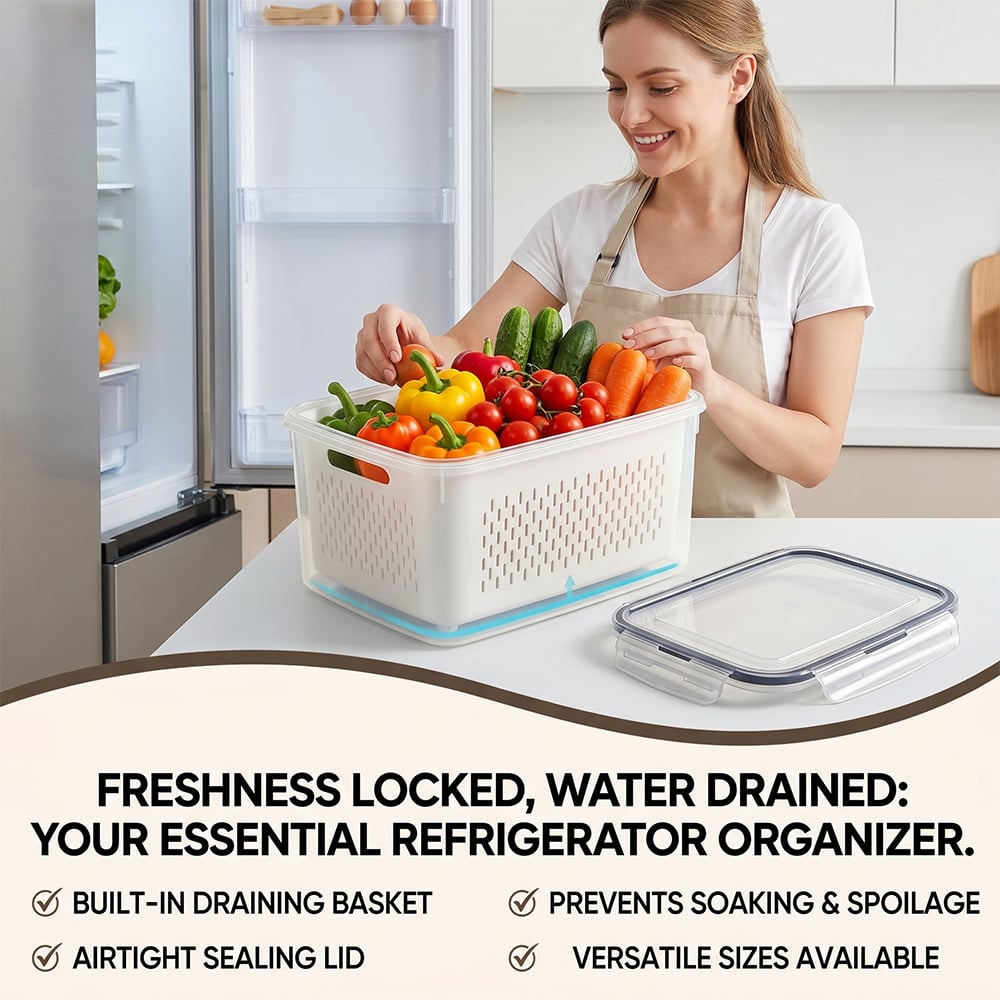 👉 🔥 [50% OFF] Stop Wasting Expensive Fruits! 3-in-1 Wash, Drain & Store Container