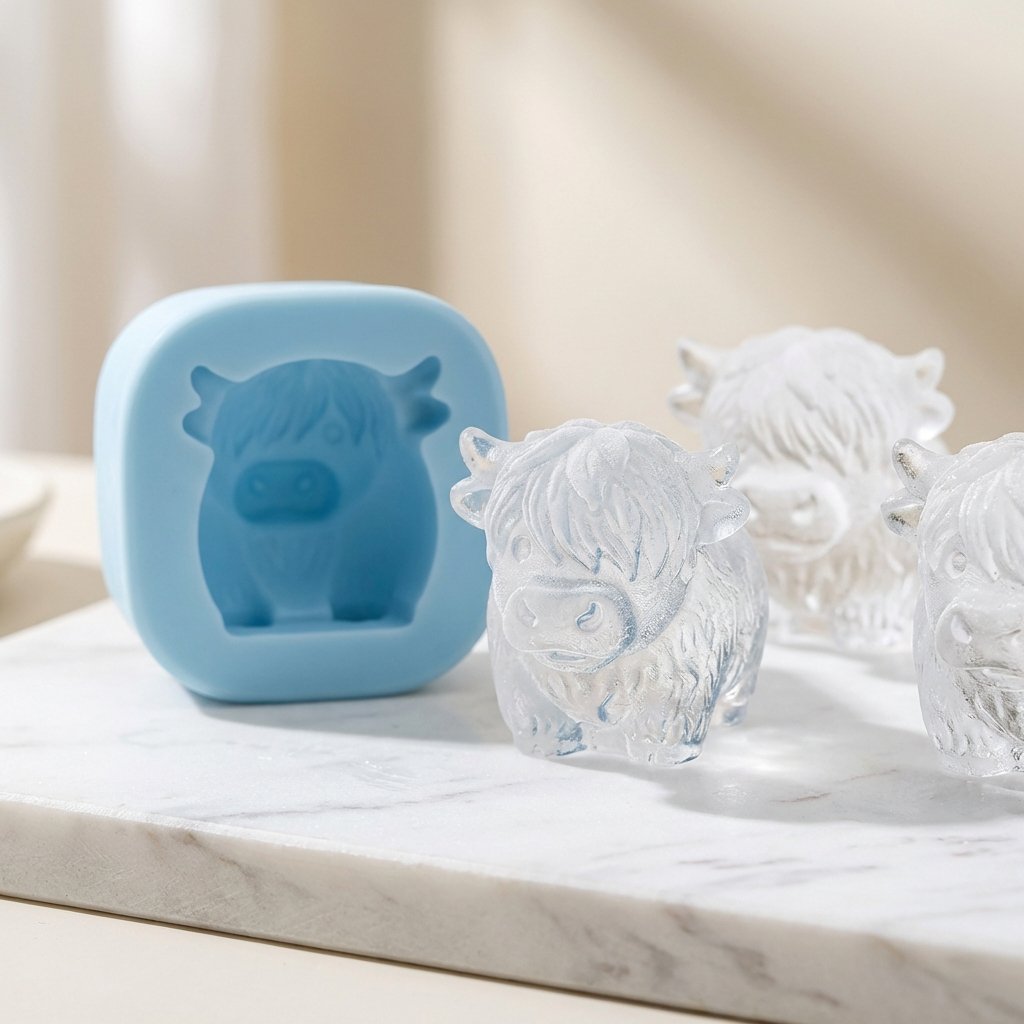 🥃Elevate Your Drink: The Intricate 3D Highland Cow Ice Mold