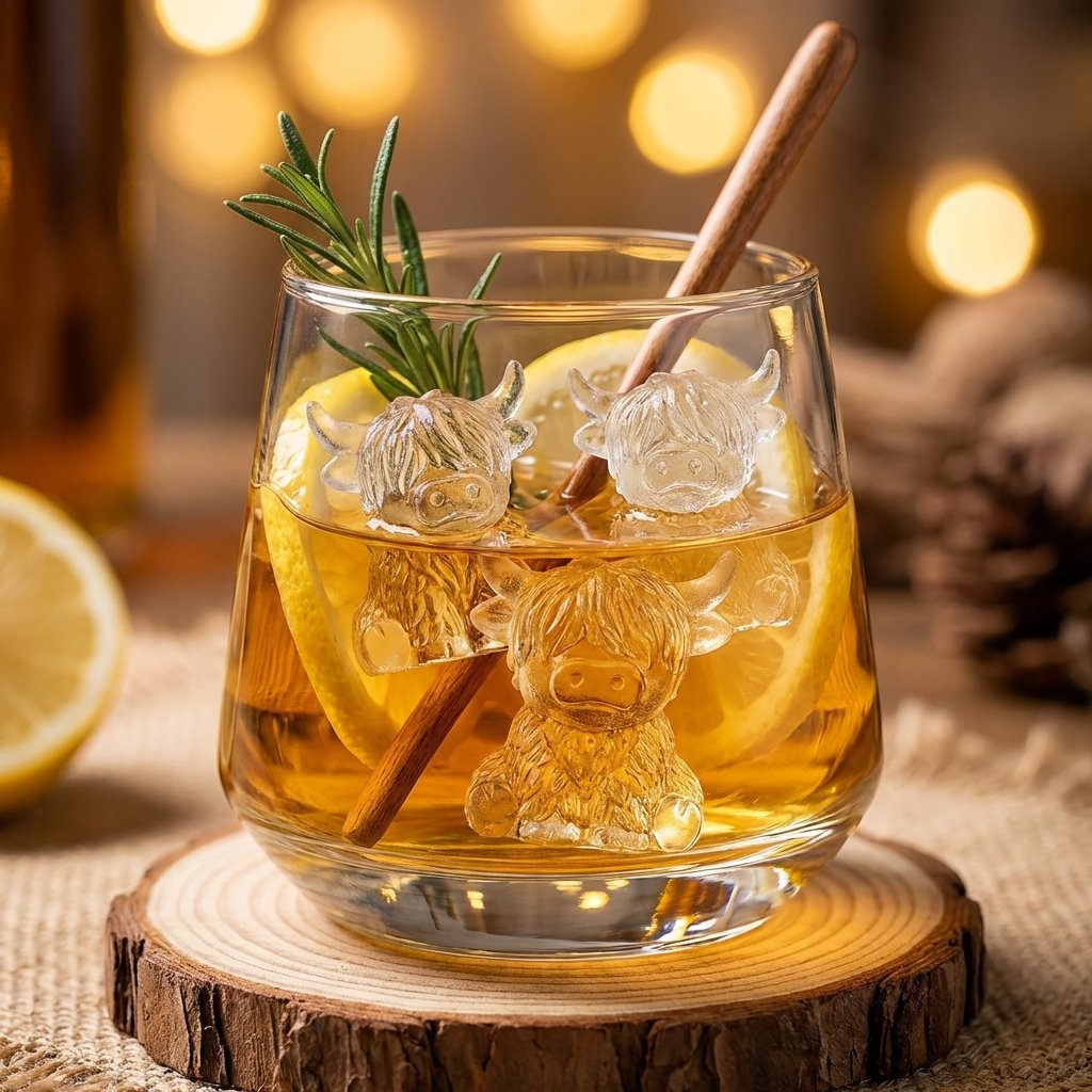 🥃Elevate Your Drink: The Intricate 3D Highland Cow Ice Mold