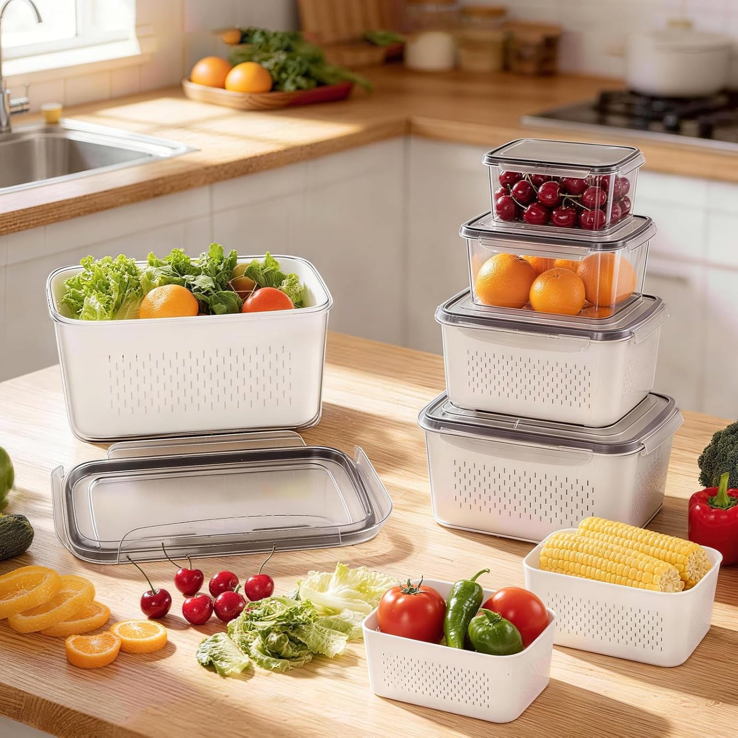 👉 🔥 [50% OFF] Stop Wasting Expensive Fruits! 3-in-1 Wash, Drain & Store Container