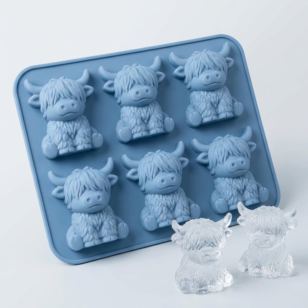 🥃Elevate Your Drink: The Intricate 3D Highland Cow Ice Mold