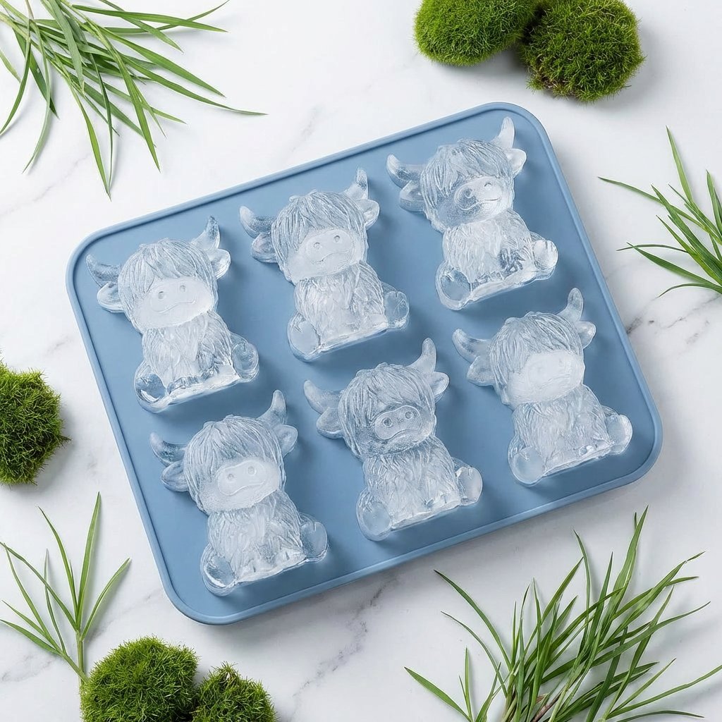 🥃Elevate Your Drink: The Intricate 3D Highland Cow Ice Mold