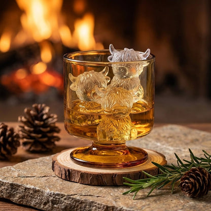 🥃Elevate Your Drink: The Intricate 3D Highland Cow Ice Mold