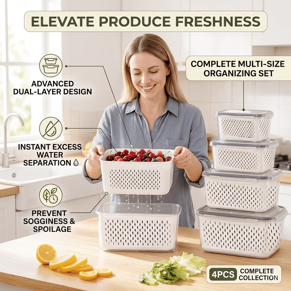 👉 🔥 [50% OFF] Stop Wasting Expensive Fruits! 3-in-1 Wash, Drain & Store Container