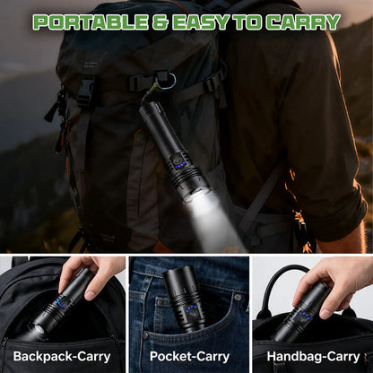 🔥 60% OFF  🔦 Military-Grade Tactical Flashlight | 🔋 Smart LED Display & 🎯 x2000 Zoom