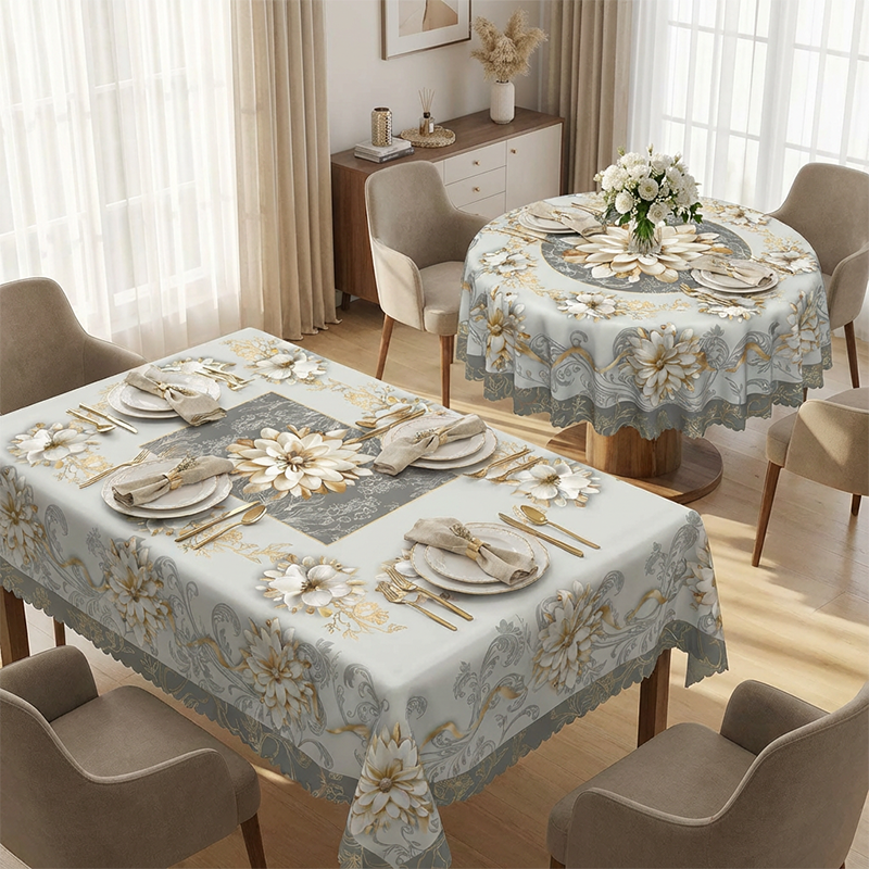 🔥Limited-time 50% off ⏳Anti-splash three-dimensional embossed/relief floral tablecloth