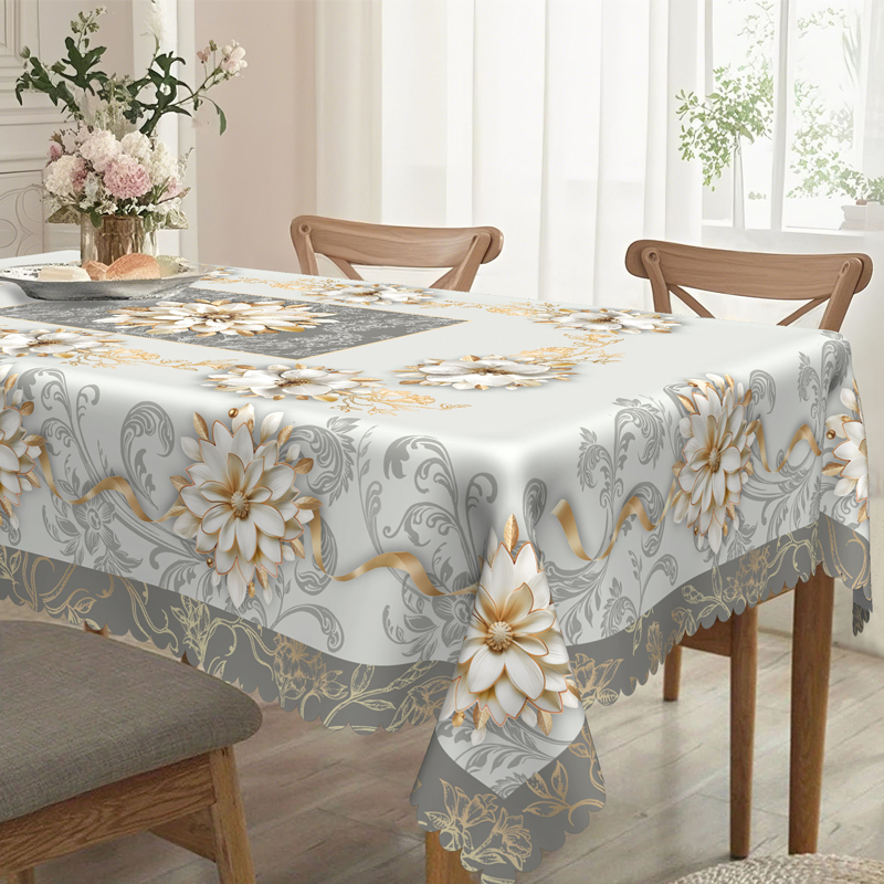 🔥Limited-time 50% off ⏳Anti-splash three-dimensional embossed/relief floral tablecloth