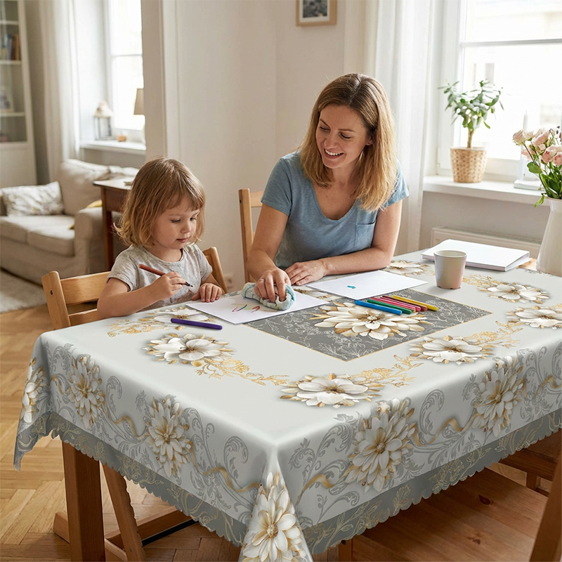 🔥Limited-time 50% off ⏳Anti-splash three-dimensional embossed/relief floral tablecloth