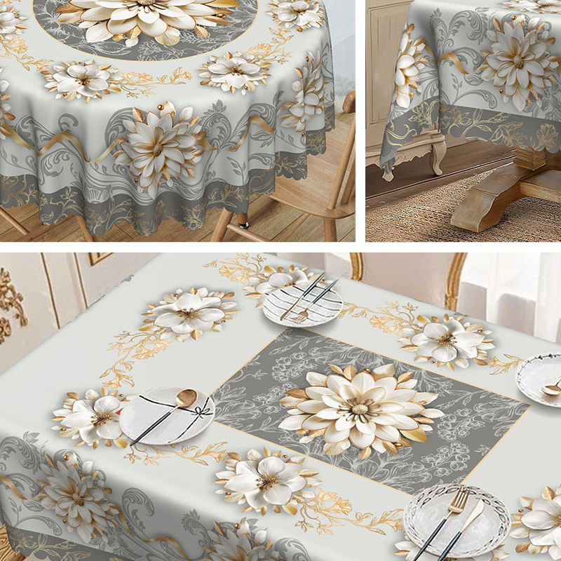 🔥Limited-time 50% off ⏳Anti-splash three-dimensional embossed/relief floral tablecloth