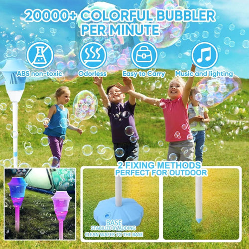 💥50% OFF NOW ! 👩‍❤️‍👨Ultra-High Capacity Standing Bubble Machine with Lights & Music