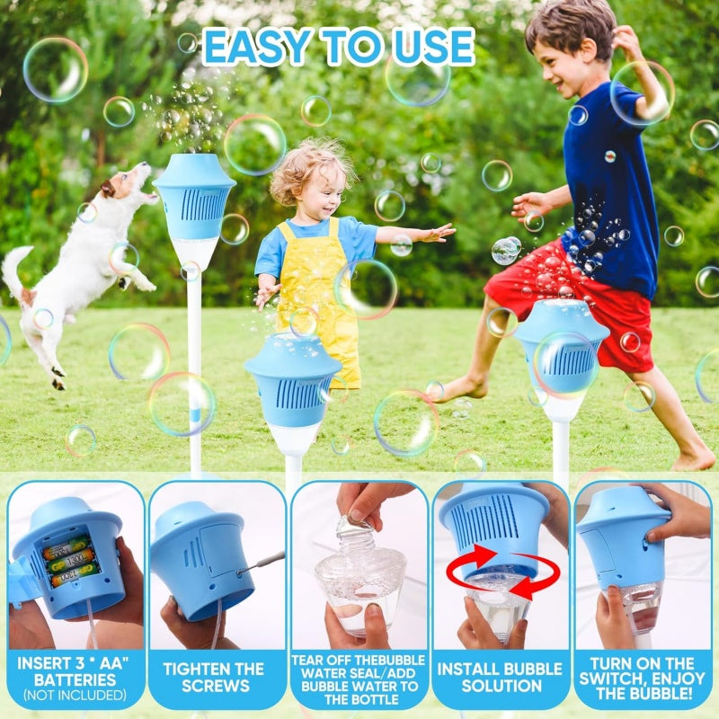 💥50% OFF NOW ! 👩‍❤️‍👨Ultra-High Capacity Standing Bubble Machine with Lights & Music