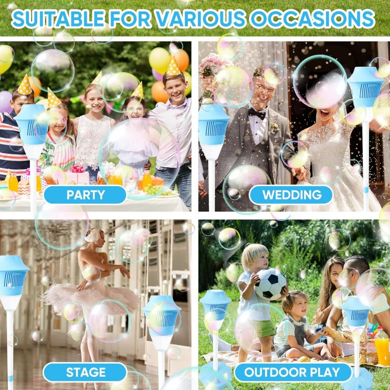 💥50% OFF NOW ! 👩‍❤️‍👨Ultra-High Capacity Standing Bubble Machine with Lights & Music