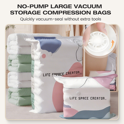 【BUY 2 GET 1 FREE】Instantly Free Up 80%+ Space: No-Pump Vacuum Compression Storage Bags 🌪️