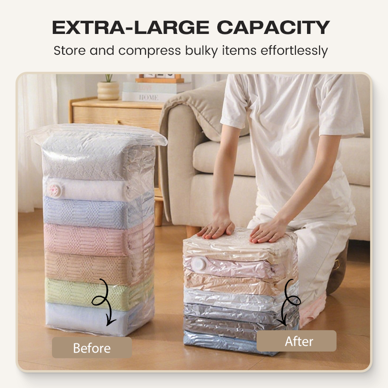 【BUY 2 GET 1 FREE】Instantly Free Up 80%+ Space: No-Pump Vacuum Compression Storage Bags 🌪️